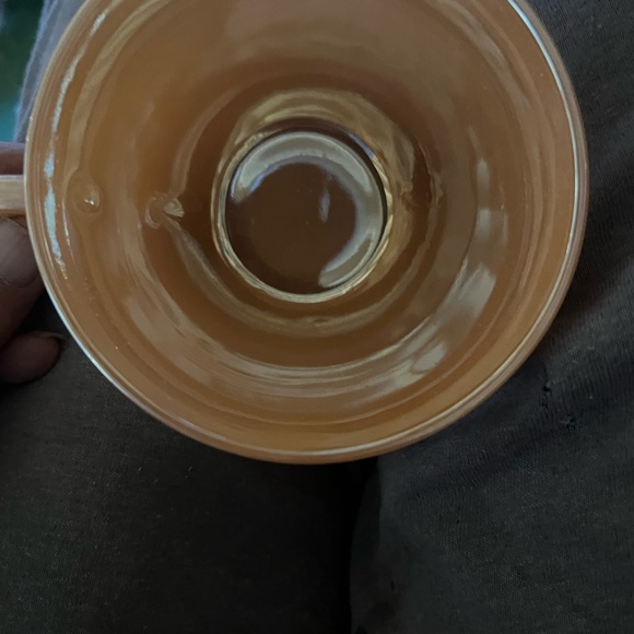 Fire King Oven Ware Peach Coffee/Tea Cup and Saucer Set Made in USA - Picture 4 of 6